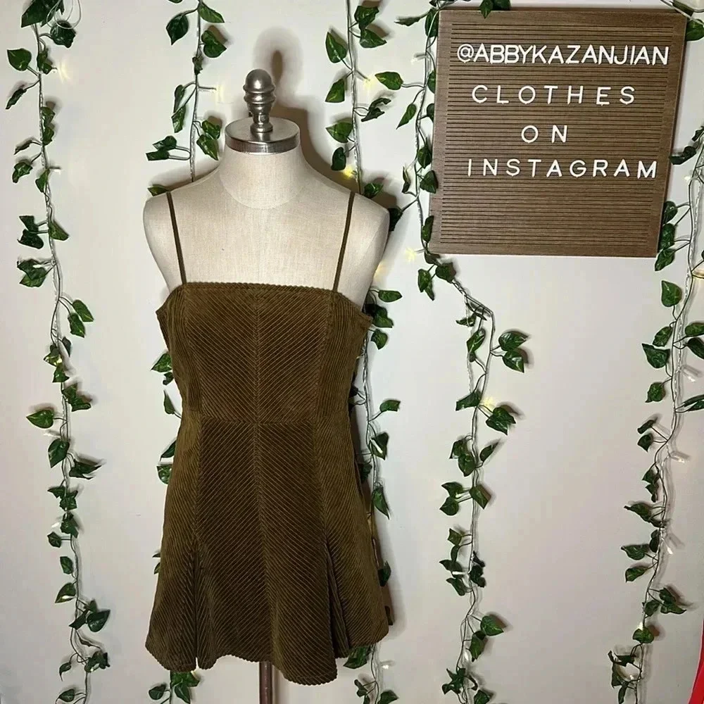 Urban Outfitters Kensie Corduroy Lace Back Mini Dress NWT - Picture 4 of 9